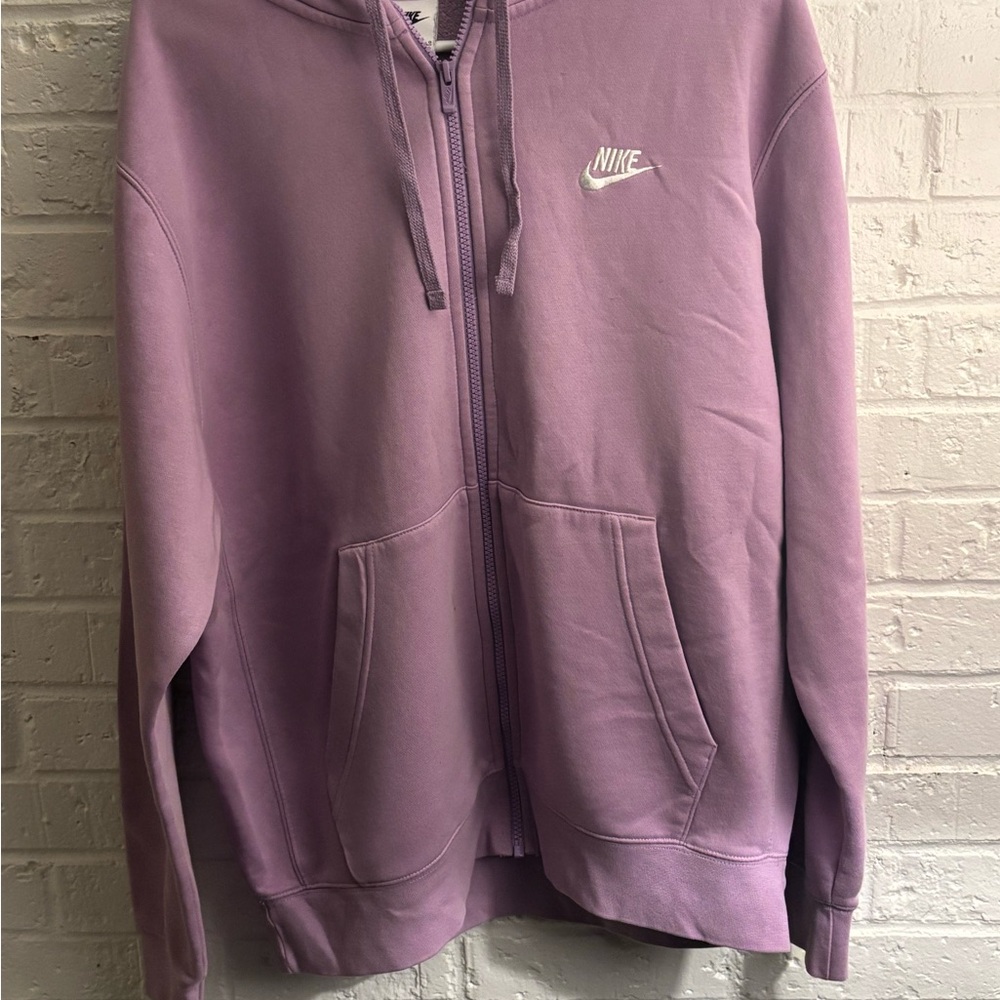 Nike Purple Full-Zip Hoodie with White Logo